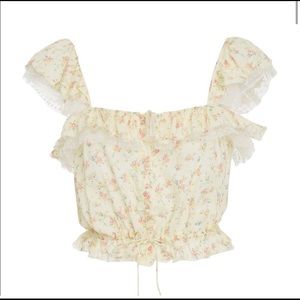 Loveshackfancy Mia floral crop top